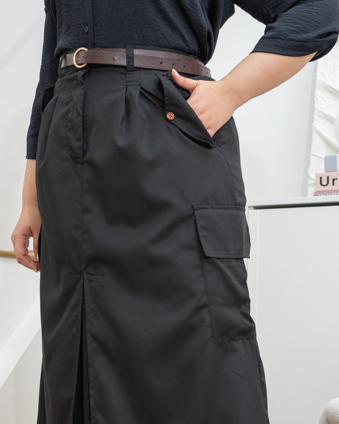 Gwen Cargo Skirt (Black)
